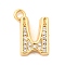 Brass Micro Pave Cubic Zirconia Charms, Nickel Free, Real 18K Gold Plated, Letter U, 13x9x3mm, Hole: 1.6mm