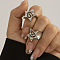 Star Alloy Adjustable Cuff Rings, for Women, Platinum, Inner Diameter: 17mm