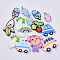 Handmade Polymer Clay Cabochons, Mixed Shapes, Mixed Color, 18~30x12~29x1.5~2.5mm