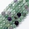Natural Fluorite Beads Strands, Round, 4mm, Hole: 0.6mm, about 83~90pcs/strand, 14.76 inch(37.5cm)