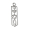 304 Stainless Steel Pendants,  Hexagram Candlestick Charm, Stainless Steel Color, 35x8.5x0.8mm, Hole: 3mm