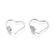 Brass Micro Pave Cubic Zirconia Screw Carabiner Lock Charms, for Necklaces Making, Heart, Platinum, 23x26x2mm