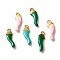 Alloy Enamel Charms, Horn of Plenty/Italian Horn Cornicello, Golden, Mixed Color, 14.5x4.5x2.5mm, Hole: 1.2mm
