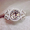 Flat Round Brass Micro Pave Clear Cubic Zirconia Finger Rings for Women, Platinum, 14mm, US Size 6(16.5mm)