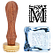 OLYCRAFT Letter M Ice Stamp 1.2 inch Ice Cube Stamp Vintage Ice Branding Stamp with Removable Brass Head & Wood Handle for Ice Cubes Cocktail Whiskey Mojito Drinks Wedding Making DIY Crafting