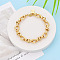 Brass Chain Bracelets, Oval Link Chain Bracelets for Women, with Good Luck Stamp, Nickel Free, Real 18K Gold Plated, 8-1/4 inch(21cm)