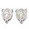 Tarnish Resistant 201 Stainless Steel Chandelier Component Links, Oval, Stainless Steel Color, 22x17.5x2mm, Hole: 1.6mm