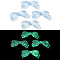 Luminous Transparent Acrylic Beads, with Glitter Powder, Glow in the Dark, Bowknot, Sky Blue, 13.5x29x6mm, Hole: 1.8mm