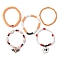 5Pcs 5 Style Dyed Synthetic Turquoise Skull & Polymer Clay Heishi & Glass Beaded Stretch Bracelets Set, Bat & Ghost Alloy Enamel Charms Stackable Bracelets for Halloween, Mixed Color, Inner Diameter: 2~2-1/4 inch(5.2~5.6cm), 1Pc/style