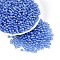Transparent Glass Seed Beads, Glazing Style, Round, Cornflower Blue, 4~4.5mm, Hole: 1mm, about 4090pcs/pound