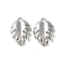 Brass Pendants, Leaf Charms, Lead Free & Cadmium Free, Long-Lasting Plated, Platinum, 14.5x10x2mm, Hole: 1.4mm
