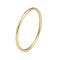 Brass Finger Rings for Women, Real 14K Gold Plated, Inner Diameter: 17mm, 1.2mm
