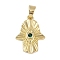 Brass With Cubic Zirconia, Real 18k Gold Plated, Palm, Pendants with Jump Ring, Cadmium Free & Nickel Free & Lead Free, Real 18K Gold Plated, 23x17x3mm, Hole: 5x4mm