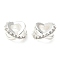 Brass Micro Pave Cubic Zirconia European Beads, Long-Lasting Plated, Large-Hole Beads, Silver, 7.5x7x5mm, Hole: 3.5mm