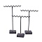T Bar Iron Earring Displays Sets, Jewelry Display Rack, Jewelry Tree Stand, Gunmetal, 8.3x9.6~13.4cm, 3pcs/set