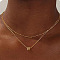 Brass Double Layer Small Letter Pendant Necklaces for Women, Golden, Letter N, 15.75 inch(40cm)