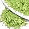 11/0 Grade A Glass Seed Beads, Cylinder, Uniform Seed Bead Size, Baking Paint, Yellow Green, 1.5x1mm, Hole: 0.5mm, about 2000pcs/10g