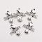 Tibetan Style Alloy Message Pendants, Sports Charms, Phrase I Love Baseball, Cadmium Free & Lead Free, Antique Silver, 21.5x18.7x3mm, Hole: 2mm, about 263pcs/500g