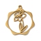304 Stainless Steel Pendants, Flower, Golden, 23.5x21.5x1mm, Hole: 1.5mm