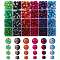 1500Pcs 24 Style Spray Painted Crackle Glass Beads, Round, Two Tone, Mixed Color, 4~8mm, Hole: 1.1~1.6mm
