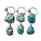 Natural Magnesite Big Pendants, with Red Copper Tone Tin Findings, Lead & Nickel & Cadmium Free, NuggetsFree, Nuggets, 85~100mm