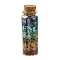 Glass Wishing Bottle Decoration, Chakra Healing Bottles, Wicca Gem Stones Balancing, with Synthetic & Natural Mixed Gemstone Beads Drift Chips inside, 27x77mm