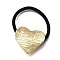 Elastic Hair Ties, Golden Alloy Ponytail Holder, Hair Accessories for Women & Girls, Heart, 31.5x35x2.5mm, Inner Diameter: 43~47.5mm