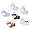 Alloy Enamel Pendants, Cow Charm, Platinum, 16x20x2mm, Hole: 2.5mm