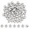 60Pcs 304 Stainless Steel Beads, Round with Corrugated, Stainless Steel Color, 8x7mm, Hole: 2.5mm