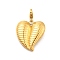 Heart 304 Stainless Steel Pendant Decorations, Ion Plating(IP), with Lobster Claw Clasp, Real 14K Gold Plated, 25.5x23x4.3mm
