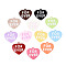 Spray Painted Alloy and Enamel Pendants, Heart with Word Forever, Mixed Color, 28x30x1.5mm, Hole: 2.8mm