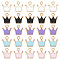 60Pcs 5 Colors Alloy Enamel Charms, Crown, Light Gold, Mixed Color, 12x11x2mm, Hole: 1.6mm, 12pcs/color