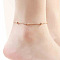 Stainless Steel Charm Anklets for Women, Rose Gold, Round, 8.27 inch(21cm)