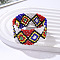 Bohemian Style Glass Seed Beaded Bracelets for Women, Rhombus, Colorful, 6-3/4 inch(17cm)