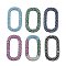 Rack Plating Brass Micro Pave Cubic Zirconia Oval Linking Rings, Long-Lasting Plated, Lead Free & Cadmium Free, Platinum, Mixed Color, 25x14.5x3mm, Inner Diameter: 19x8.5mm