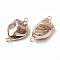 Electroplate Freshwater Shell Links connectors, with Iron Findings, Nuggets, Golden, Camel, 22~32x12~22x7~15mm, Hole: 1.5mm
