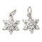 Brass Micro Pave Cubic Zirconia Pendants with Jumping Ring, Snowflake, Platinum, 15x11.5x4mm