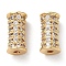 Brass Micro Pave Cubic Zirconia Beads, Cadmium Free & Nickel Free & Lead Free, Column, Real 18K Gold Plated, 9x5mm, Hole: 1.2mm