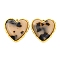 304 Stainless Steel Pendants, with Resin, Ion Plating(IP), Real 18K Gold Plated, Heart, 32x31x5.5mm, Hole: 1.6mm