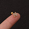 316L Surgical Stainless Steel Micro Pave Clear Cubic Zirconia Cartilage Earrings, Golden, Letter N, 6mm, Pin: 1.2mm