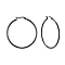304 Stainless Steel Big Hoop Earrings, Hypoallergenic Earrings, Ring Shape, Gunmetal, 12 Gauge, 44~46x2mm, Pin: 0.7~1.3x0.68mm