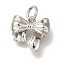 Rack Plating Brass Charms, Cadmium Free & Lead Free, Long-Lasting Plated, Bowknot, with Jump Ring, Platinum, 10.5x12x4mm, Hole: 3mm