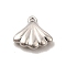 Rack Plating Brass Charms, Cadmium Free & Lead Free, Long-Lasting Plated, Shell Charm, Platinum, 7x8x2mm, Hole: 0.6mm