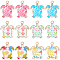 36Pcs 6 Style Alloy Enamel Pendants, Light Gold, Tortoise Charm, Mixed Color, 21.5x18x1.5mm, Hole: 1.8mm, 6pcs/style