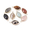 Natural & Synthetic Mixed Gemstone Pendants, with Golden Plated Brass Findings, Faceted, Horse Eye, 21.5x11.5x3~5mm, Hole: 1.6mm
