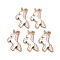 Alloy Enamel Pendants, Cadmium Free & Nickel Free & Lead Free, Unicorn, Light Gold, White, 17x20x1.5mm, Hole: 1.5mm