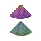 Brass Pendants, Cadmium Free & Nickel Free & Lead Free, Fan Charms, Rainbow Color, 18x26x0.5mm, Hole: 1.4mm