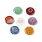 Natural Mixed Gemstone Cabochons, Flat Round with Chakra Pattern, 25x5mm