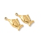 304 Stainless Steel Charms, Fish Charms, Ion Plating(IP), Real 18K Gold Plated, 13.5x6.5x2mm, Hole: 1.2mm