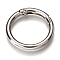 Zinc Alloy Spring Gate Rings, O Rings, Platinum, 33x4mm, Inner Diameter: 26mm